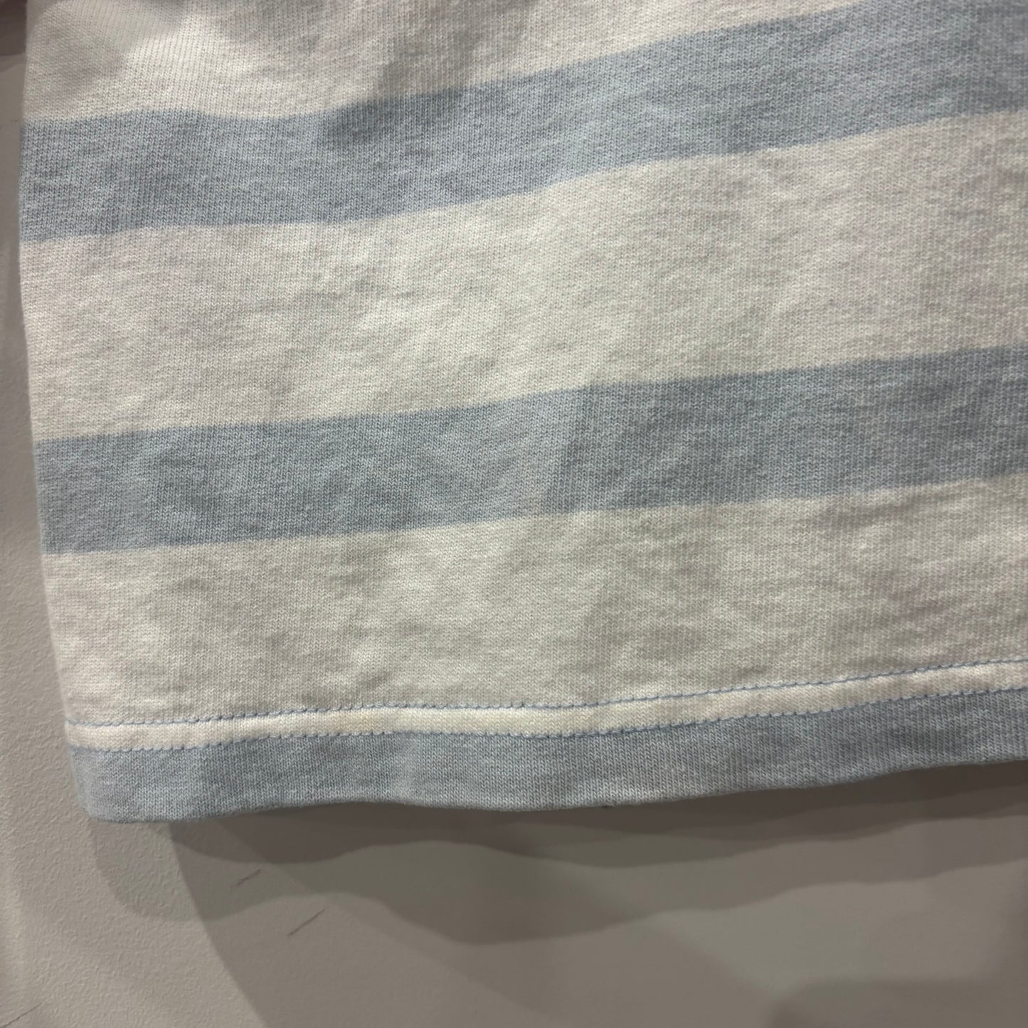 00's Polo by Ralph Lauren ラルフローレン ボーダー ラガーシャツ ライトブルー/ホワイト (L)/B4002S-SO