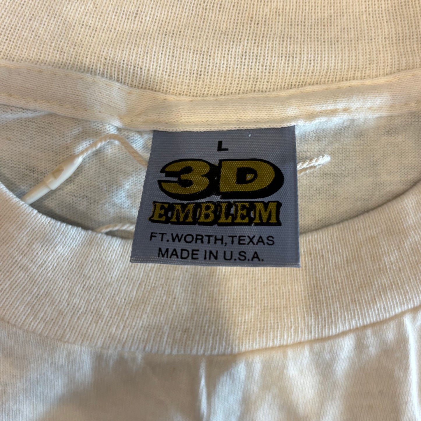 90's 3D EMBLEM 無地 ロングTシャツ 白 (L)/A2977T-SO