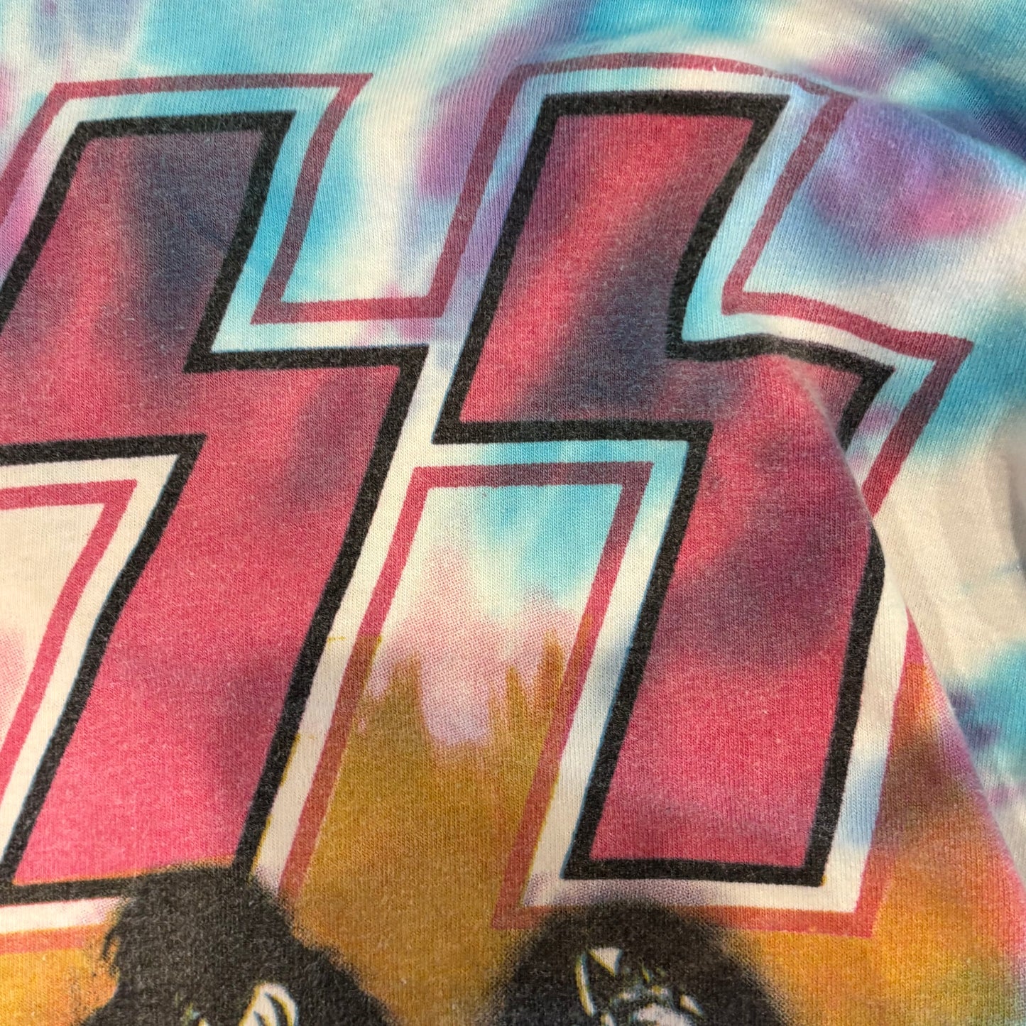 90's Fruit Of The Loom KISS バンドTシャツ 白紫水色 (XXL)/A6978T-SO