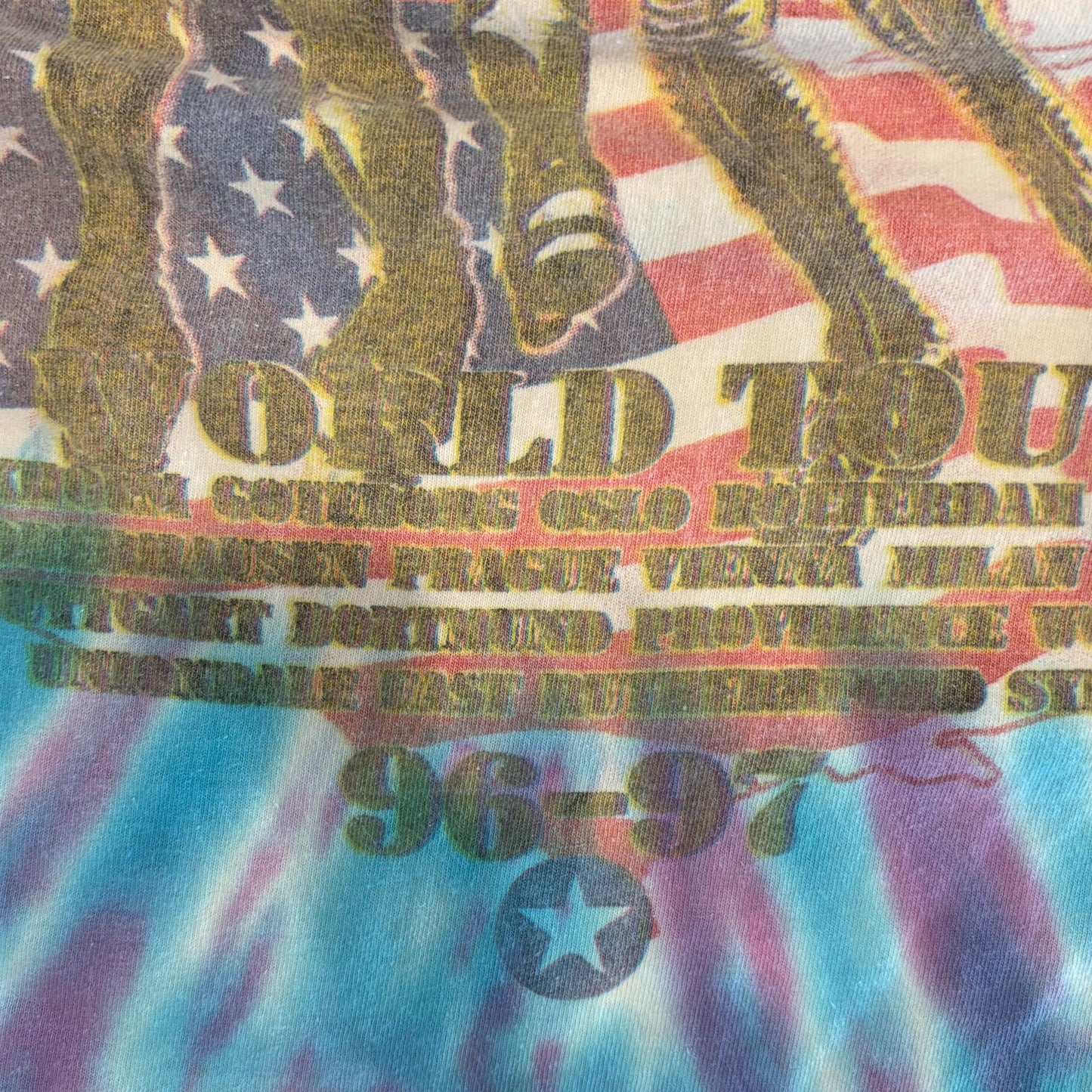 90's Fruit Of The Loom KISS バンドTシャツ 白紫水色 (XXL)/A6978T-SO