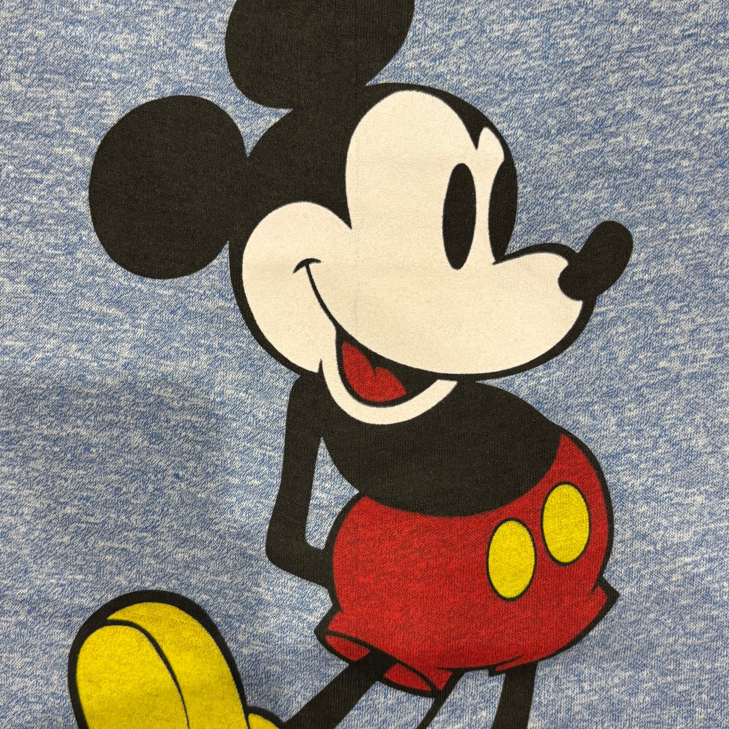 80's Disney オールドミッキー リンガーTシャツ 青 霜降り (M)/A7630T-SO