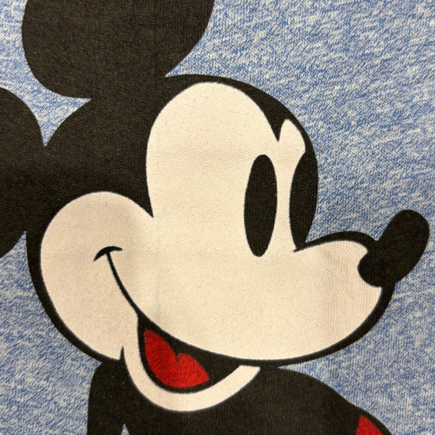 80's Disney オールドミッキー リンガーTシャツ 青 霜降り (M)/A7630T-SO