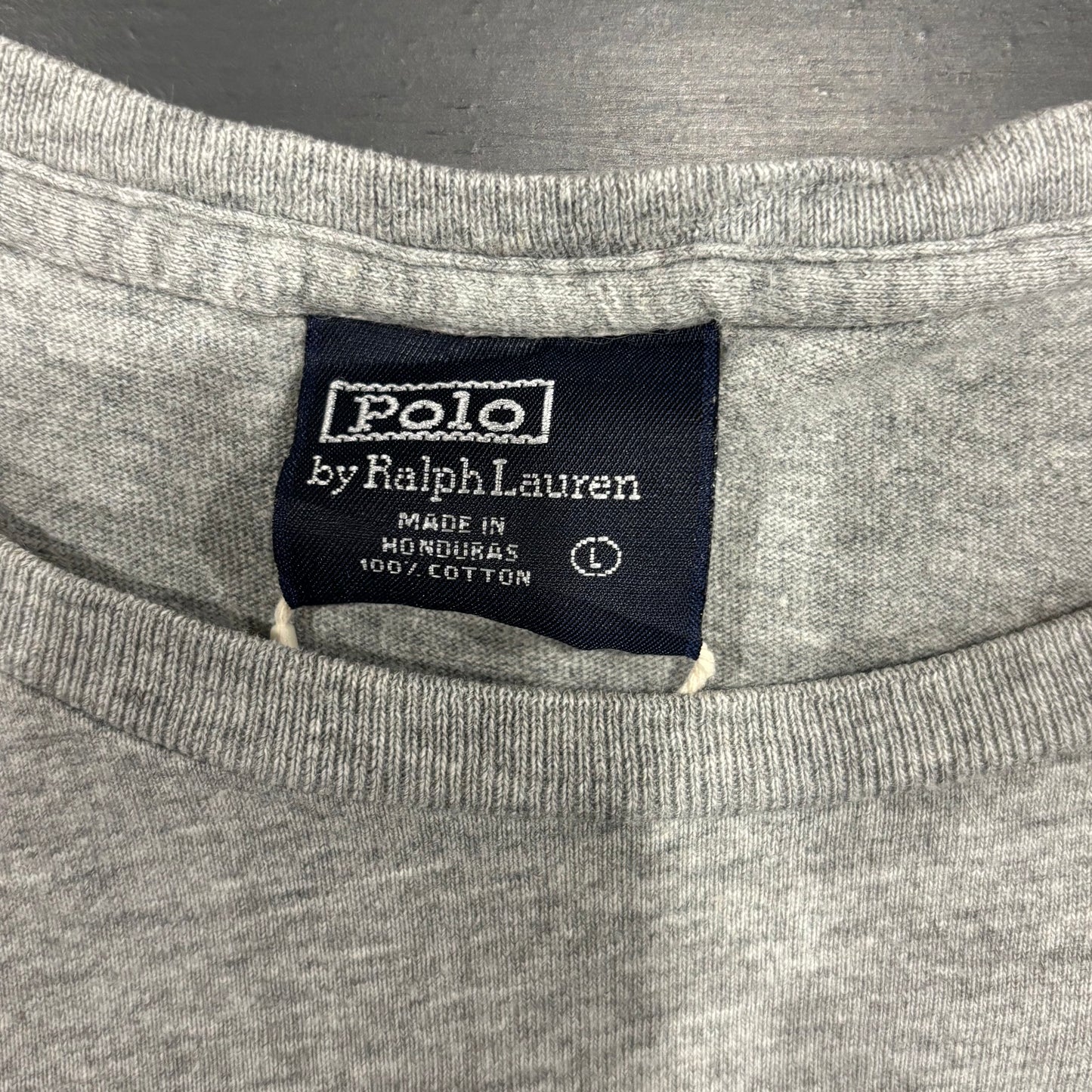 00's Polo Ralph Lauren POLO ロゴTシャツ グレー (L)/A7579T-SO