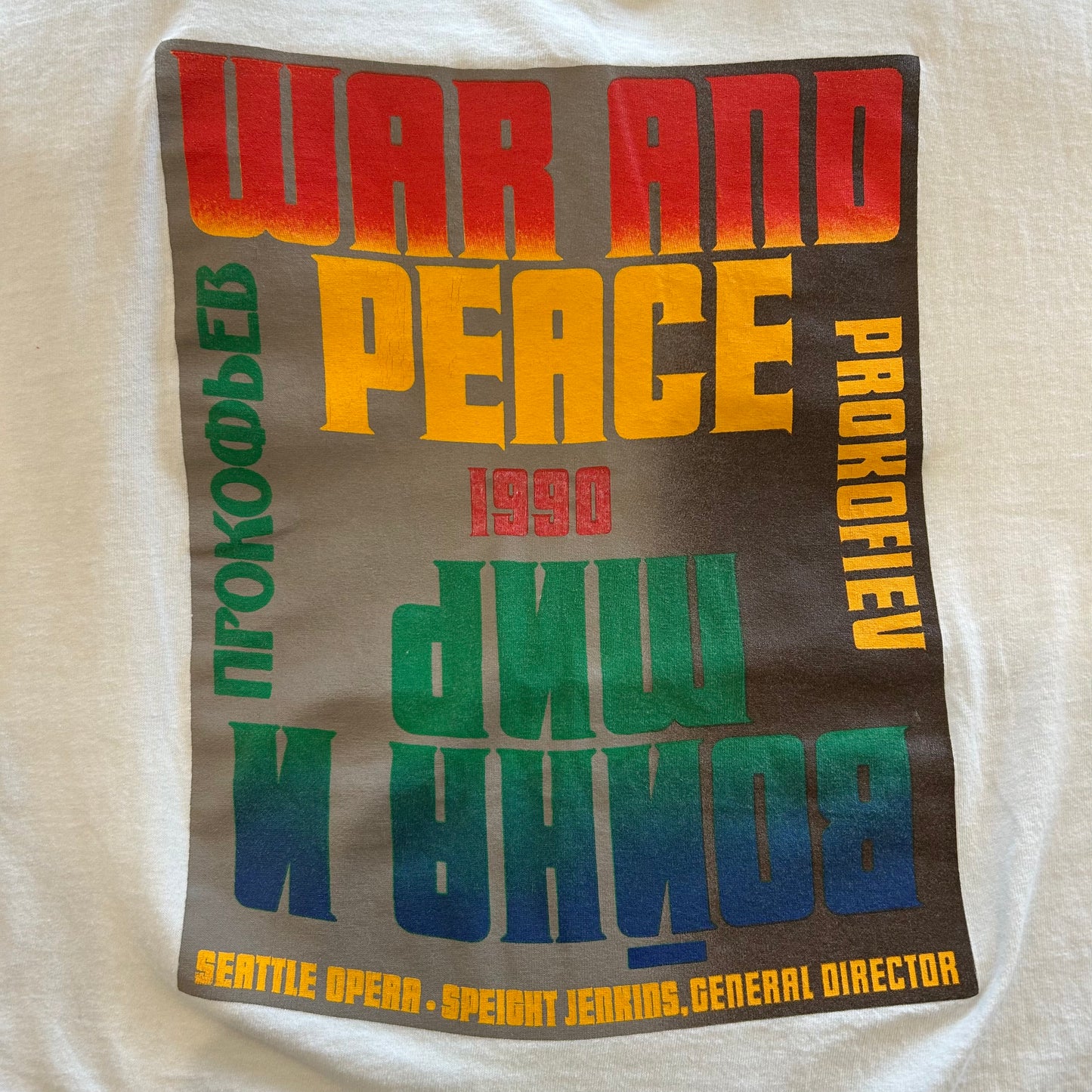 90's Bodger "WAR AND PEACE"シアトルオペラ Tシャツ 白(XL)/B2061T-SO