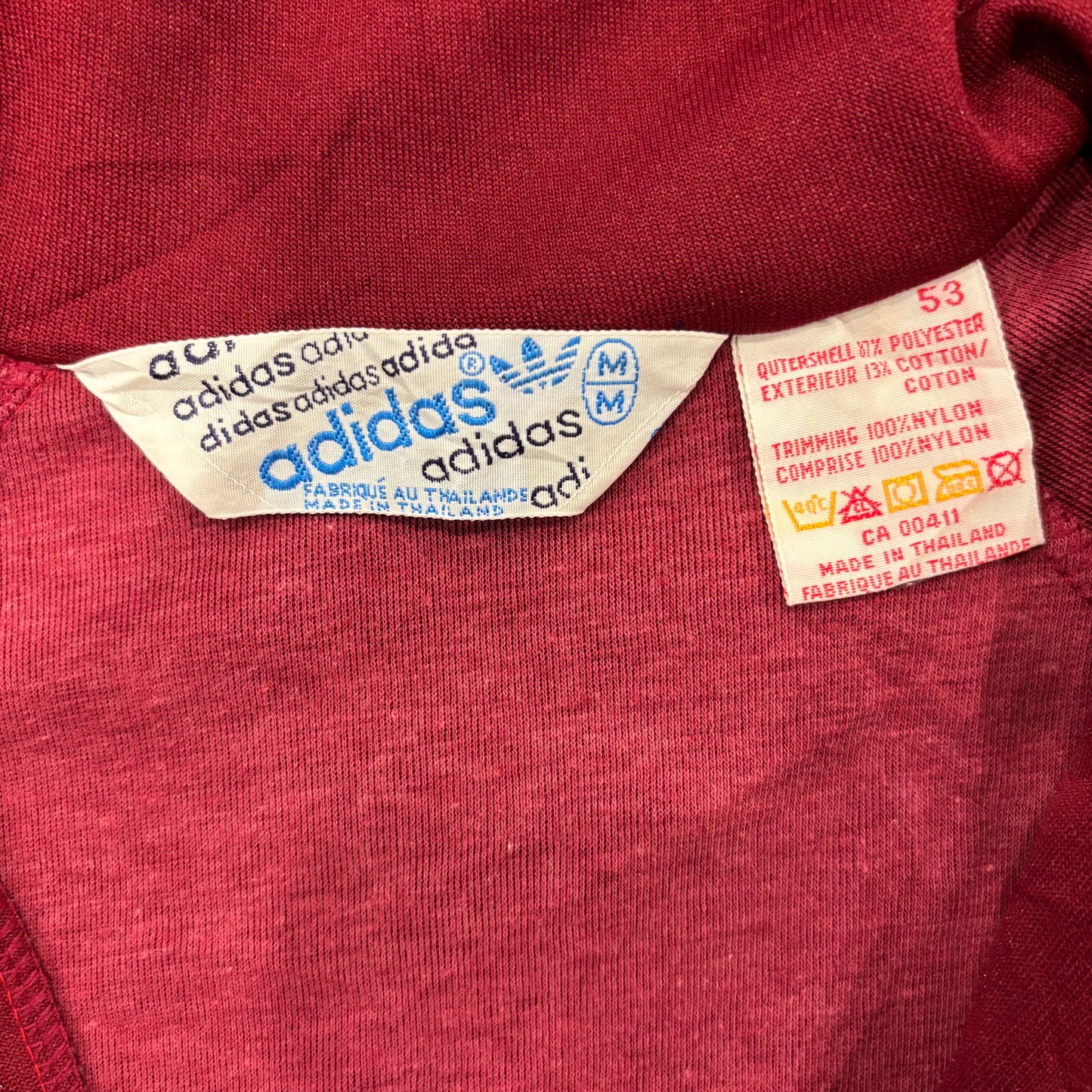 80's Adidas トラックジャケット 赤、ネイビー、グレー M /A5997J-SO