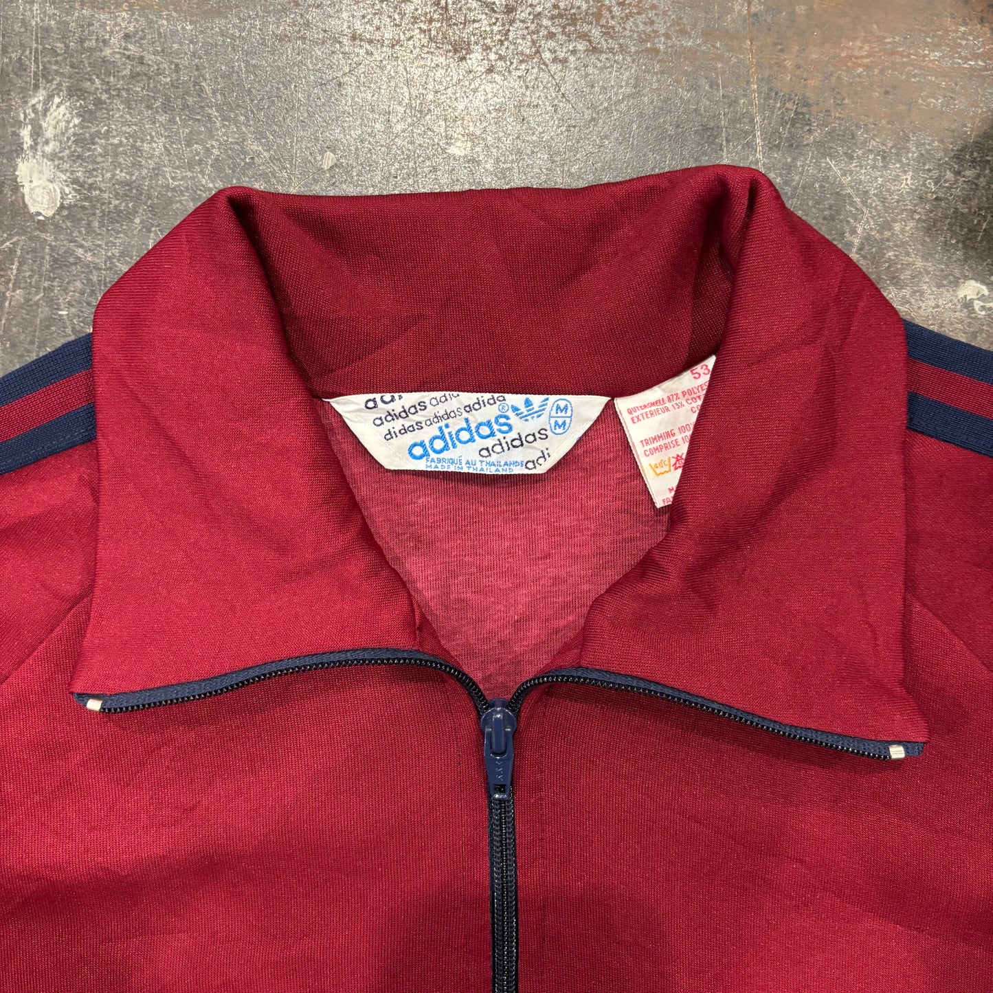 80's Adidas トラックジャケット 赤、ネイビー、グレー M /A5997J-SO