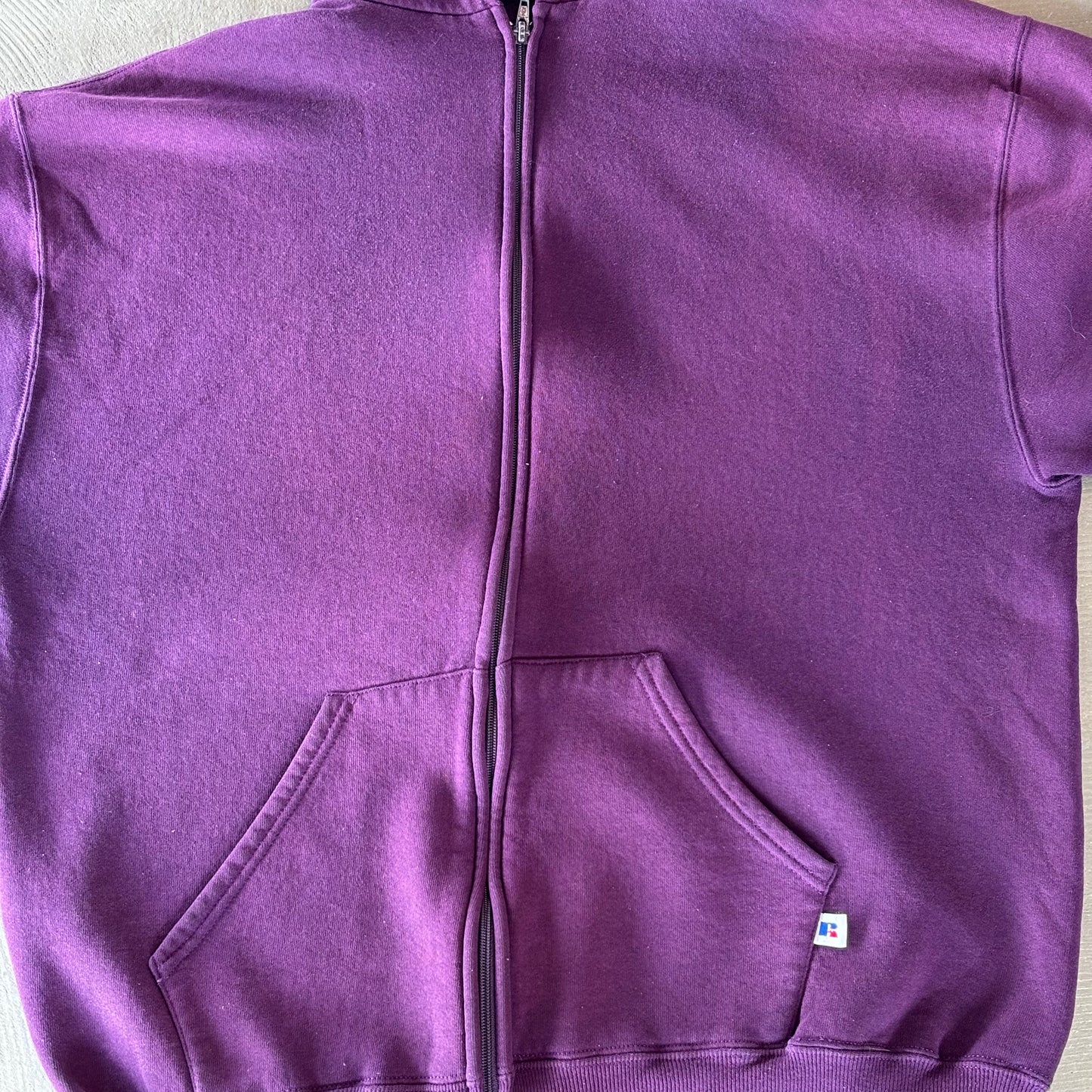 90's Russell Athletic ジップアップフーディー パープル (XL)/A5823S-OS