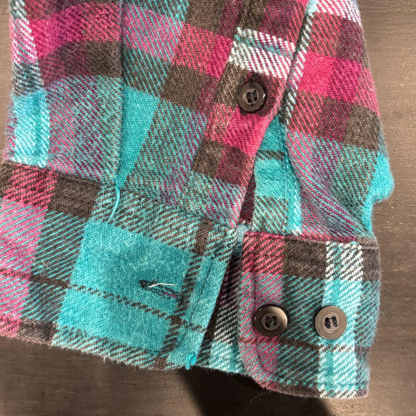 00's Wear Guard フランネルチェックシャツ ターコイズブルー マゼンタ 黒 (XXL)/B3055SH-SO