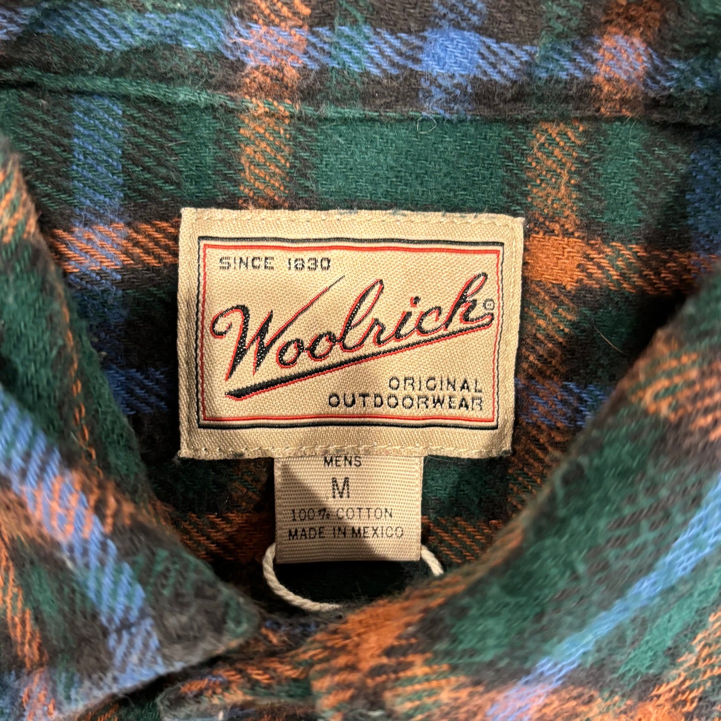 00's Wool Rich フランネルチェックシャツ 青緑橙 (M)/A7783SH-SO