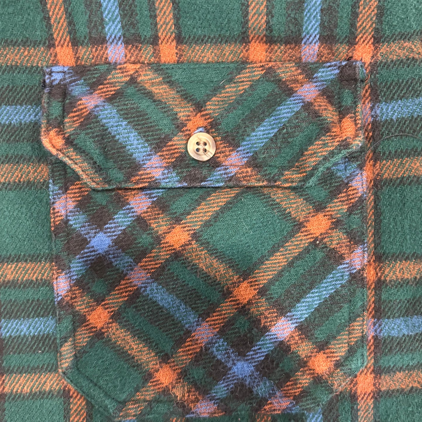 00's Wool Rich フランネルチェックシャツ 青緑橙 (M)/A7783SH-SO