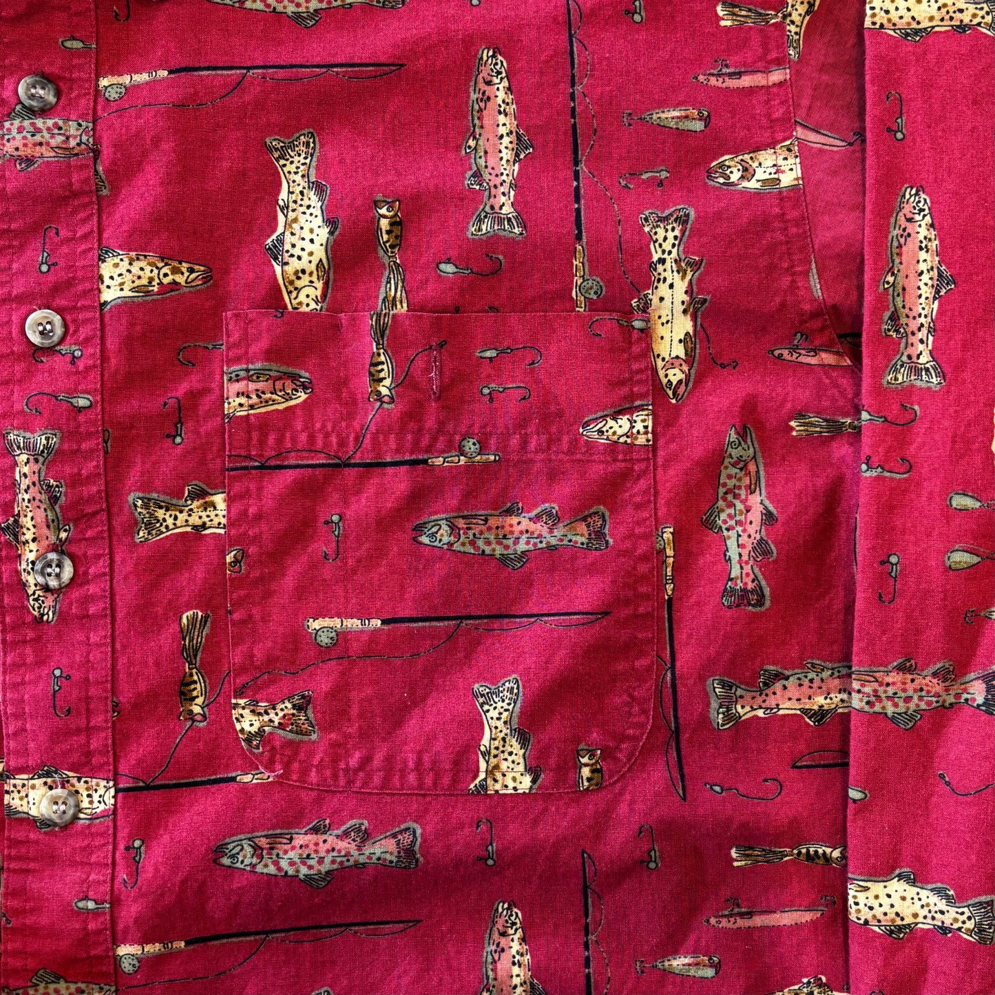 00's Wrangler RUGGED WEAR コットンシャツ 赤 (サイズ不明)/B1746S-SO