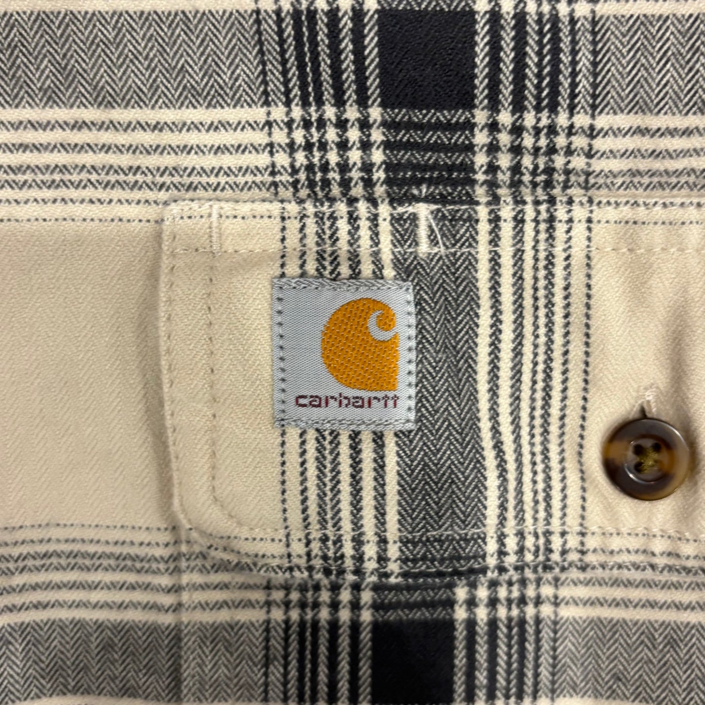 00's Carhartt カーハート フランネルシャツ 白黒灰 (M)/A7948SH-SO