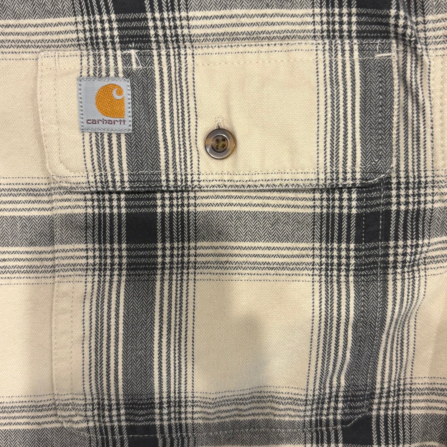 00's Carhartt カーハート フランネルシャツ 白黒灰 (M)/A7948SH-SO