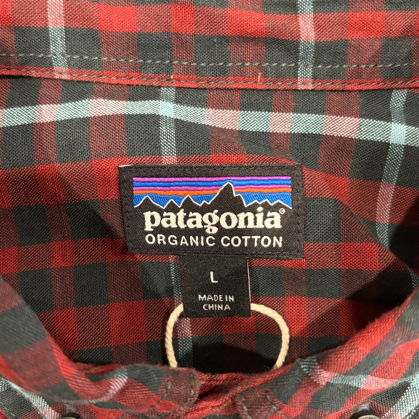 00's Patagonia パタゴニア ボタンダウンチェックシャツ 赤黒緑 (L)/A7919SH-SO