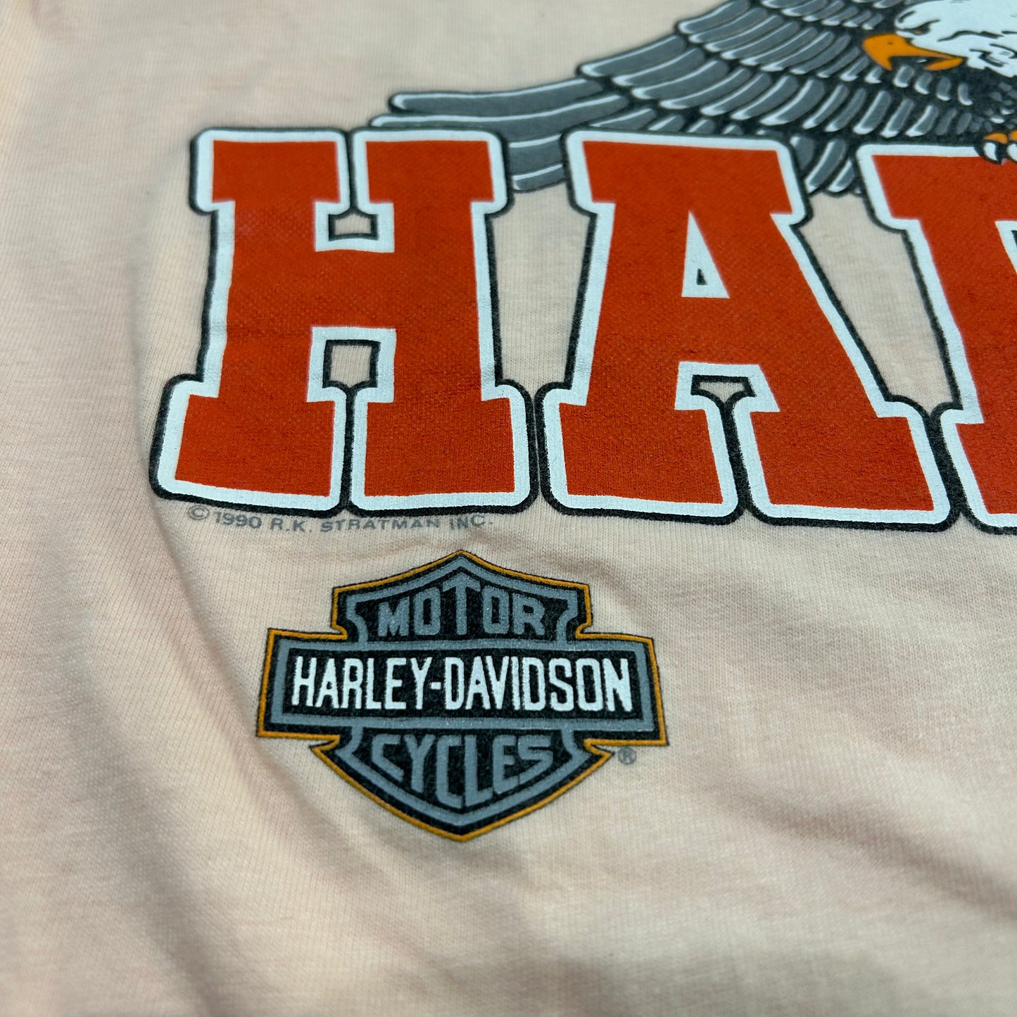 90's HARLEY DAVIDSON "COLBOCH Morristown Tenn" Tシャツ ピンク (不明)/A6487T-SO