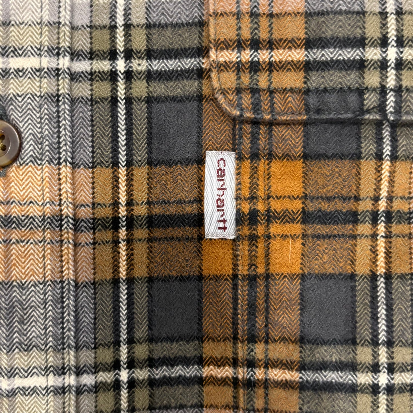 00's Carhartt カーハート チェックシャツ 黒白茶 (L)/A7935SH-SO