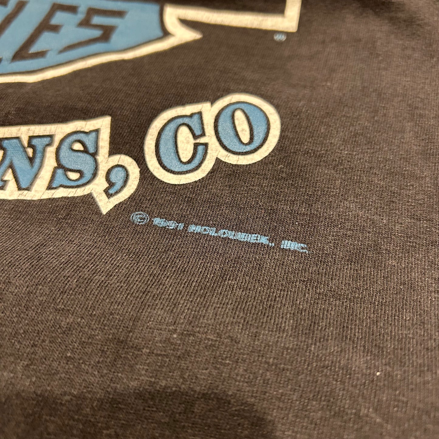 90's HARLEY DAVIDSON "JOHN'S FORTCOLLINS, CO" Tシャツ ブラック (L)/A6981T-SO
