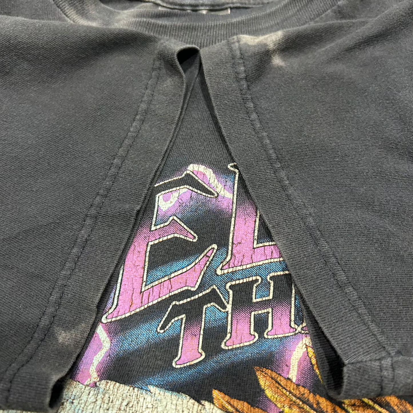 00's THUNDER SPORTSWEAR "FEEL THE WIND" Tシャツ ブラック (L)/A7137T-SO