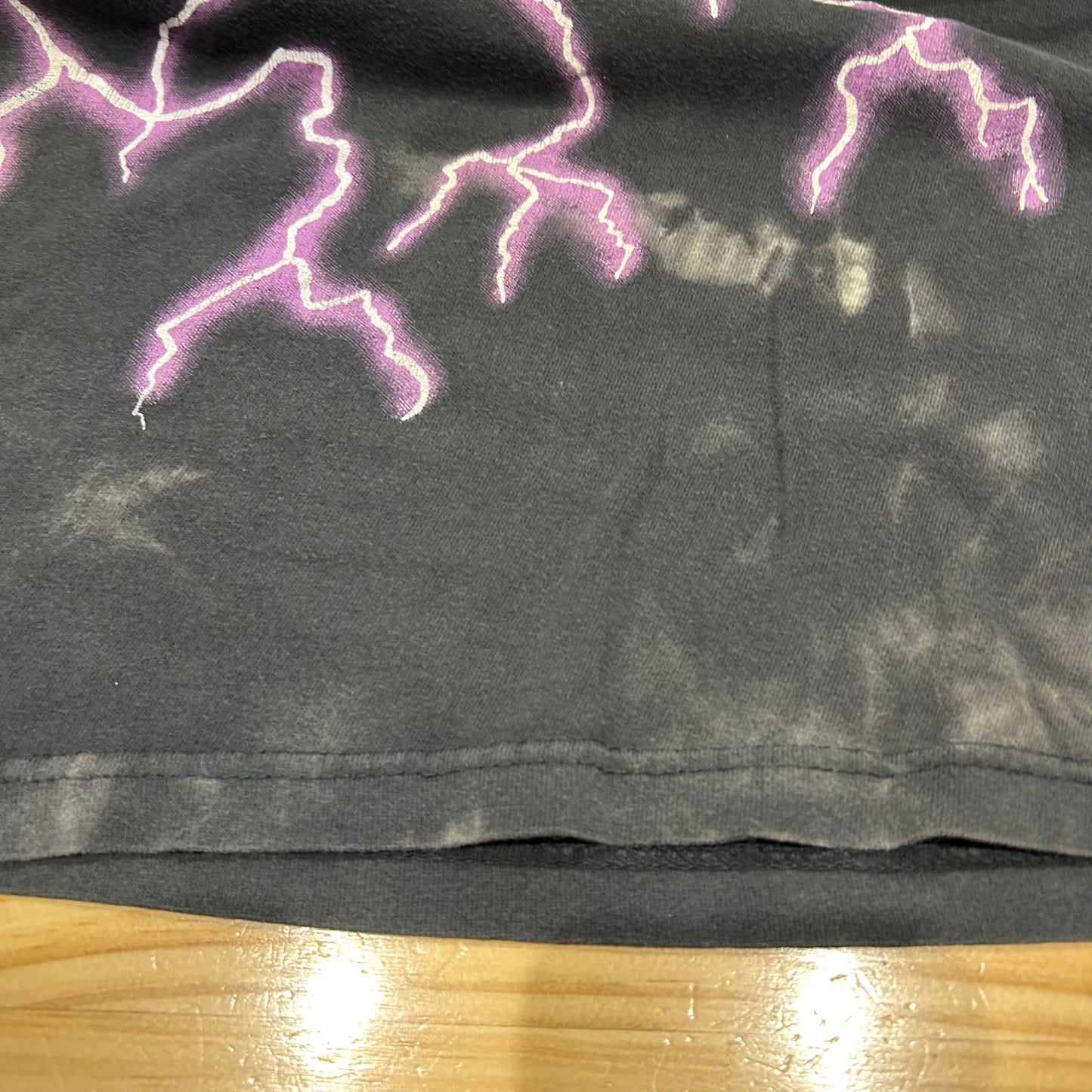00's THUNDER SPORTSWEAR "FEEL THE WIND" Tシャツ ブラック (L)/A7137T-SO