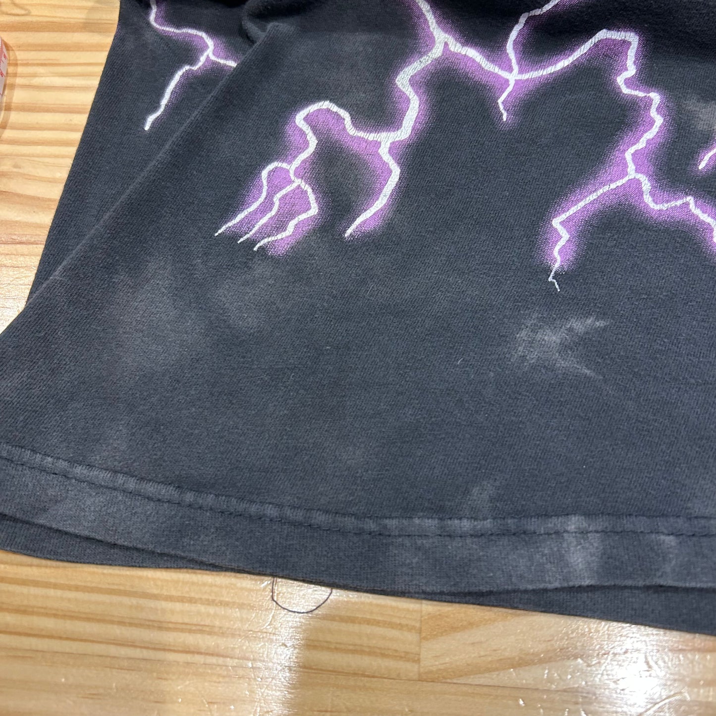00's THUNDER SPORTSWEAR "FEEL THE WIND" Tシャツ ブラック (L)/A7137T-SO