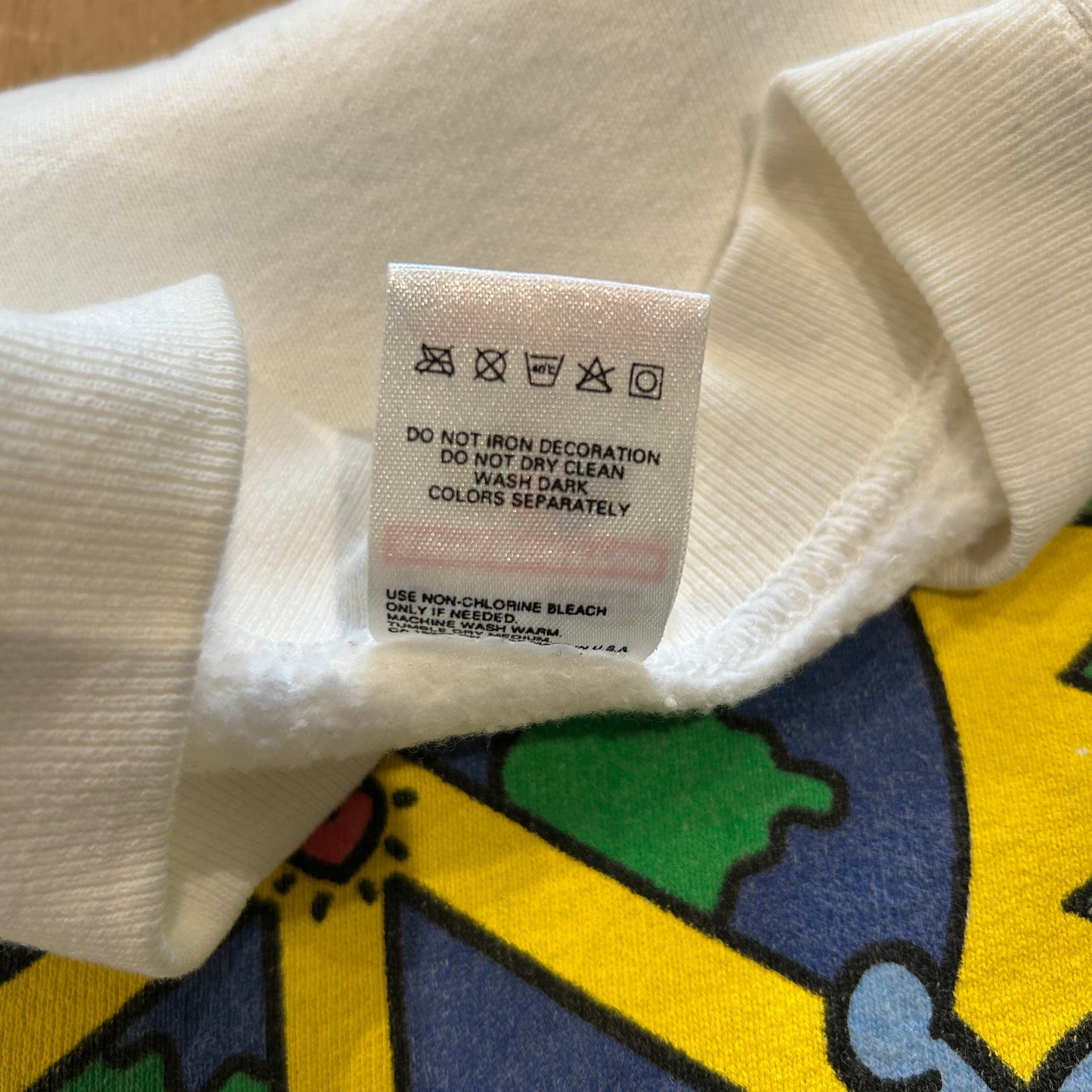 90's Fruit of the Loom"LET'S PEACE IT TOGETHER" アートスウェット 白(XL)/B0951S-SO