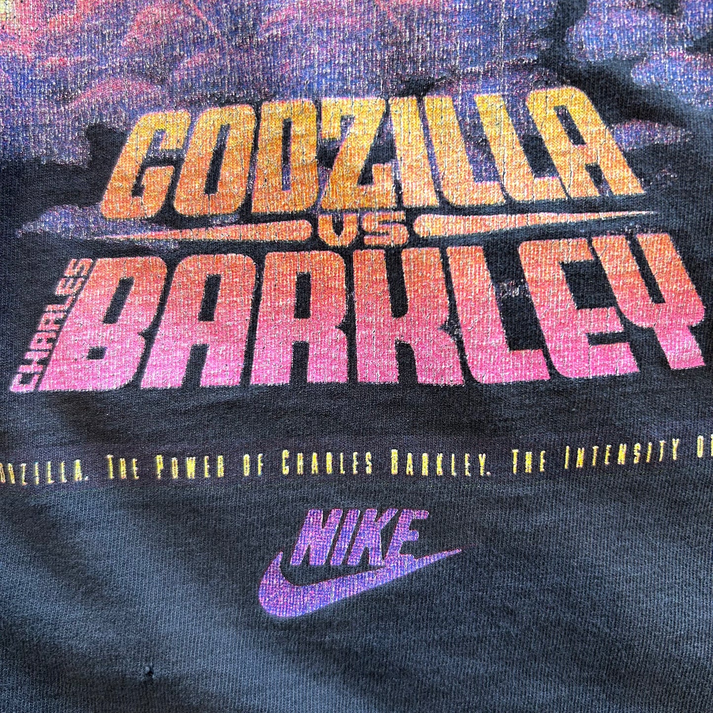 90's NIKE ゴジラvsバークレー ナイキCM Tシャツ NBA 黒(XL)/A6996T-SO