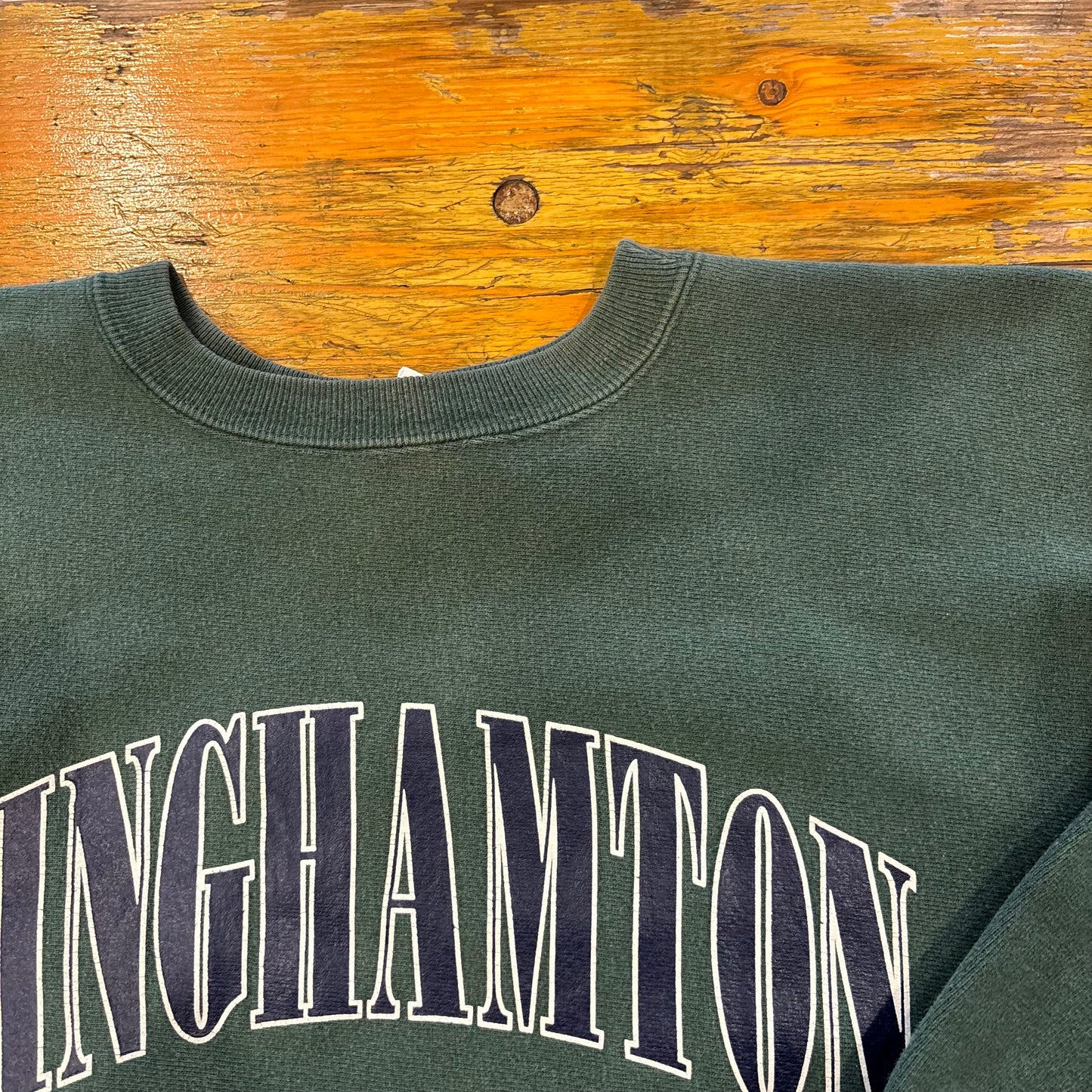 90's Champion ReverseWeave リバースウィーブ BINGHAMTON グリーン (XL)/A5422R-SO