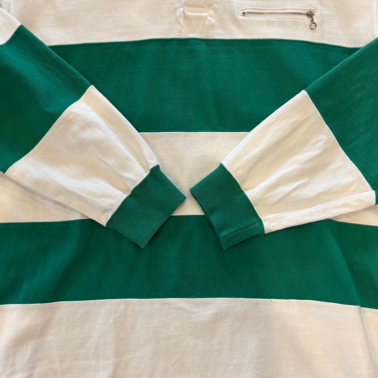 00's Polo by Ralph Lauren Rugger shirt ラガー・シャツ 緑白 (XL)/B1835T-SO