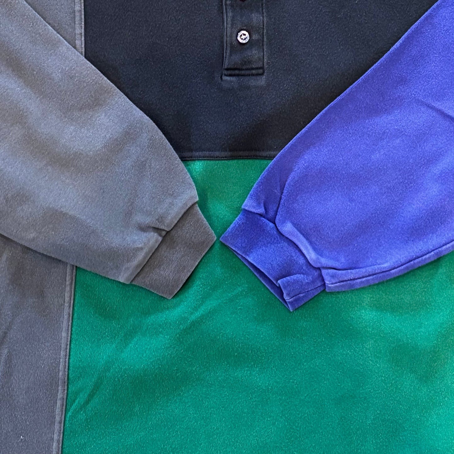 00's Cristian Dior Rugger shirt ラガー・シャツ 黒灰緑青 (L)/B1832T-SO