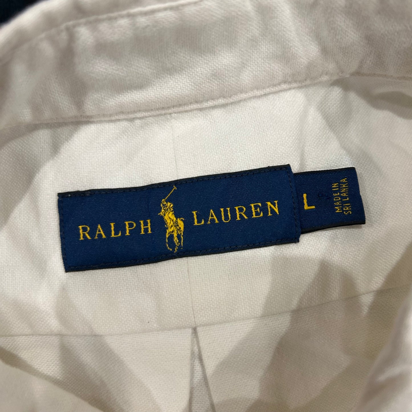 00's Ralph Lauren ラルフローレン B/Dオックスフォードシャツ 半袖 白(L)/B2551SH-SO