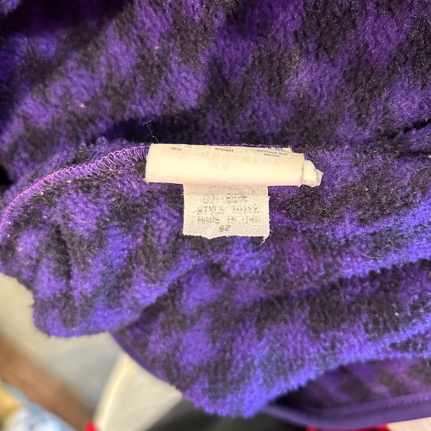 90's Patagonia スナップT フリースプルオーバー 千鳥格子 総柄 USA製(L)/C0094F-SO