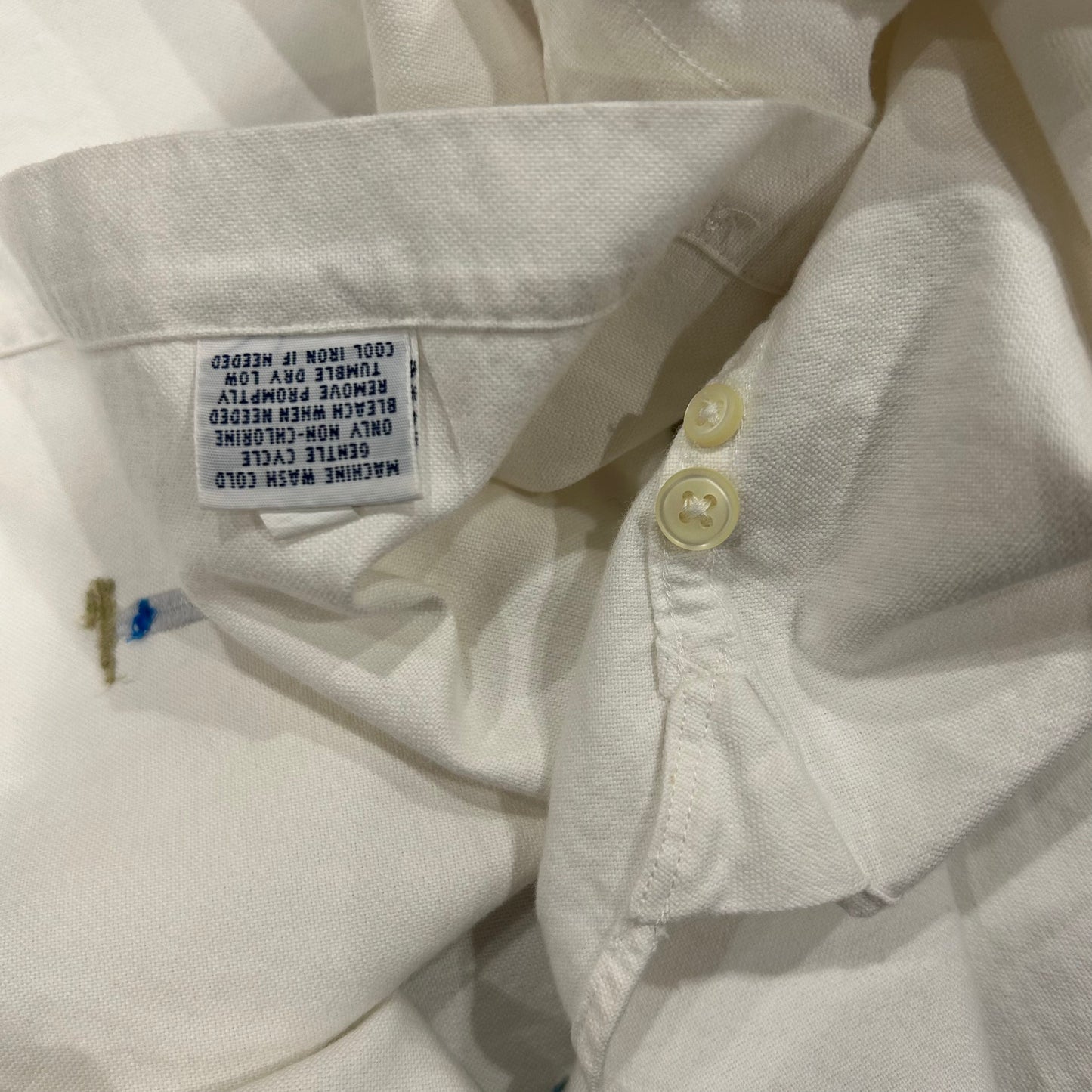 00's Ralph Lauren ラルフローレン B/Dオックスフォードシャツ 半袖 白(L)/B2551SH-SO