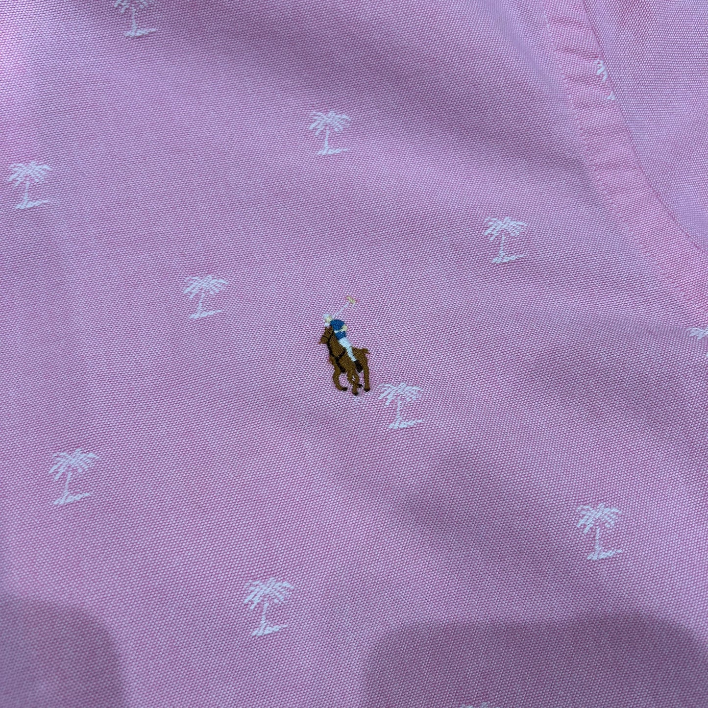 00's Ralph Lauren ラルフローレン オックスフォードシャツ ヤシの木 ピンク(L)/B2327SH-SO