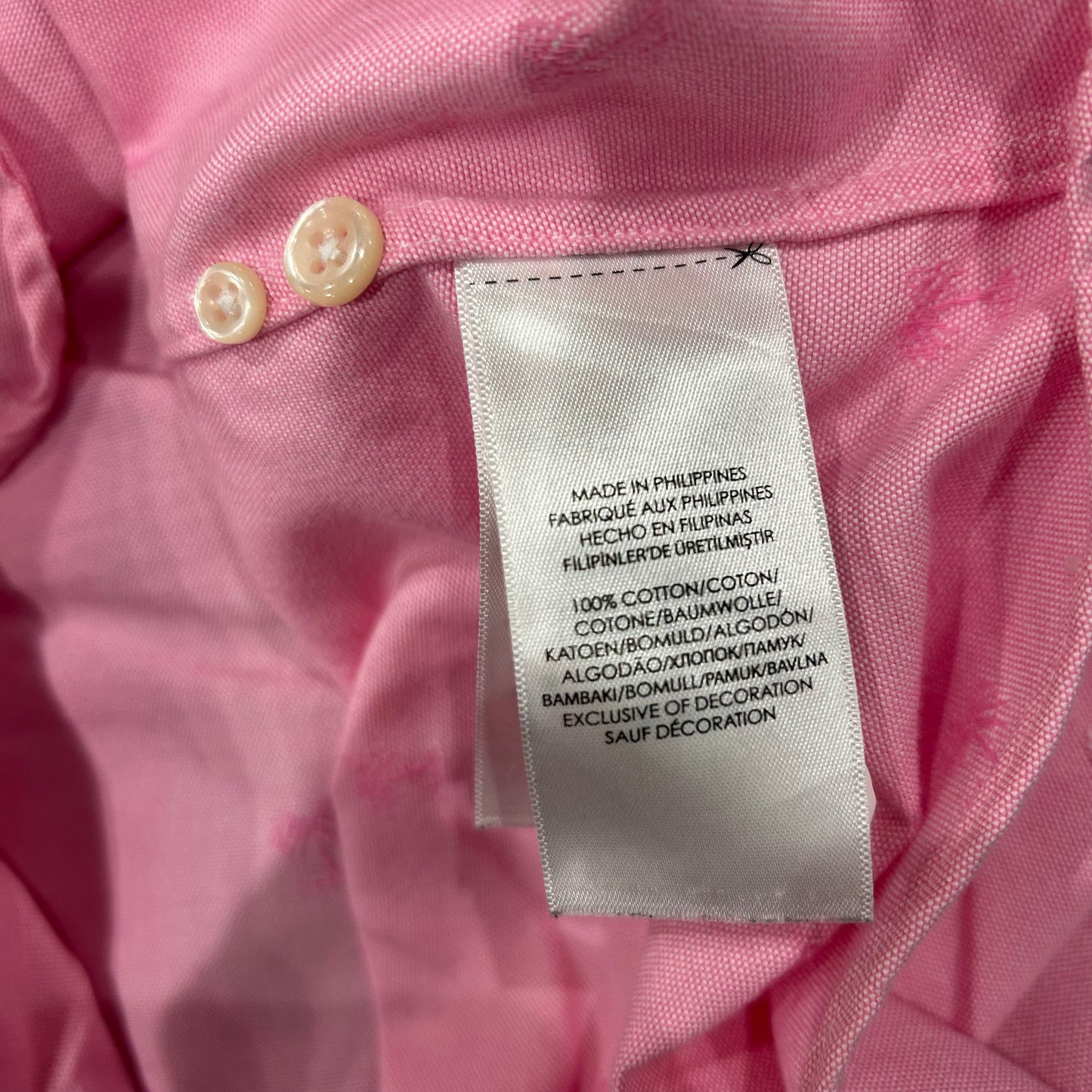 00's Ralph Lauren ラルフローレン オックスフォードシャツ ヤシの木 ピンク(L)/B2327SH-SO