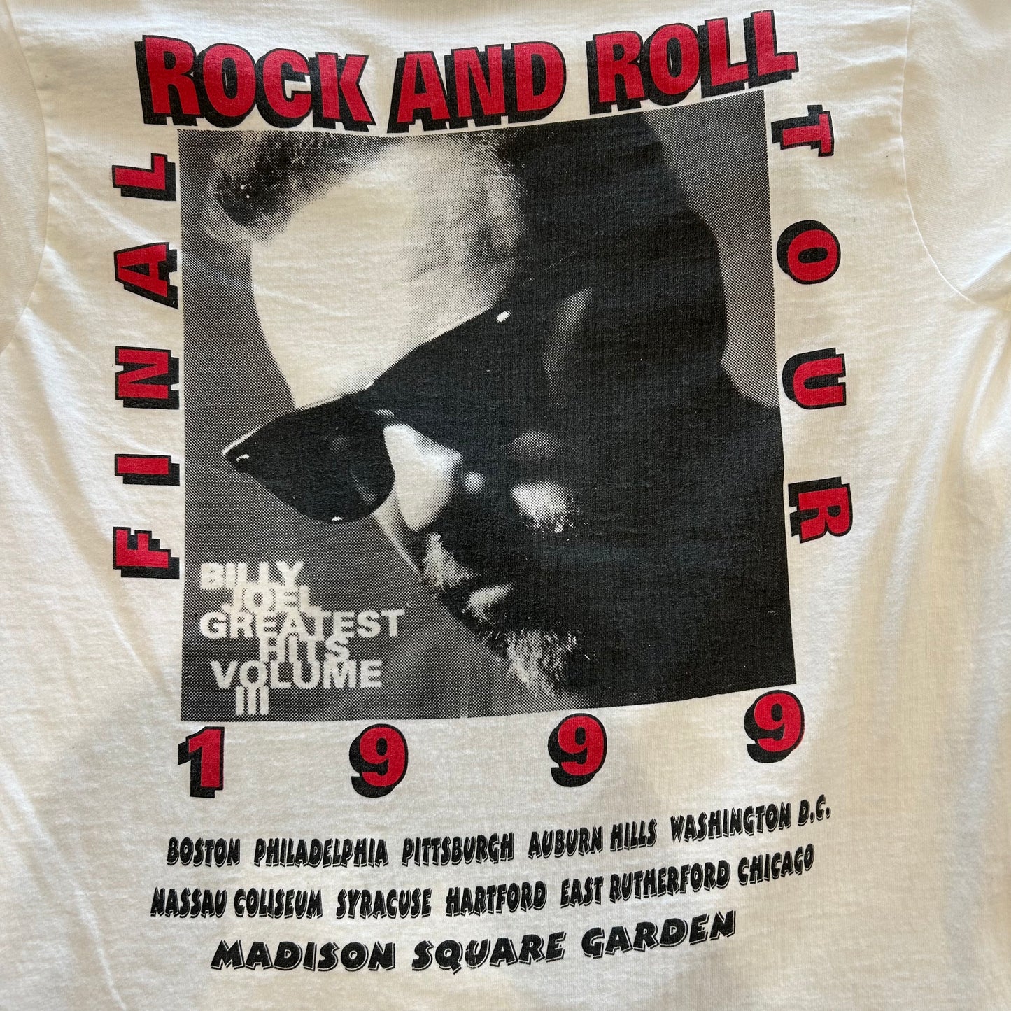 90's Billy Joel ビリージョエル”ROCK AND ROLL"ワールドツアーTシャツ ロンT 白(L)/A6521T-SO