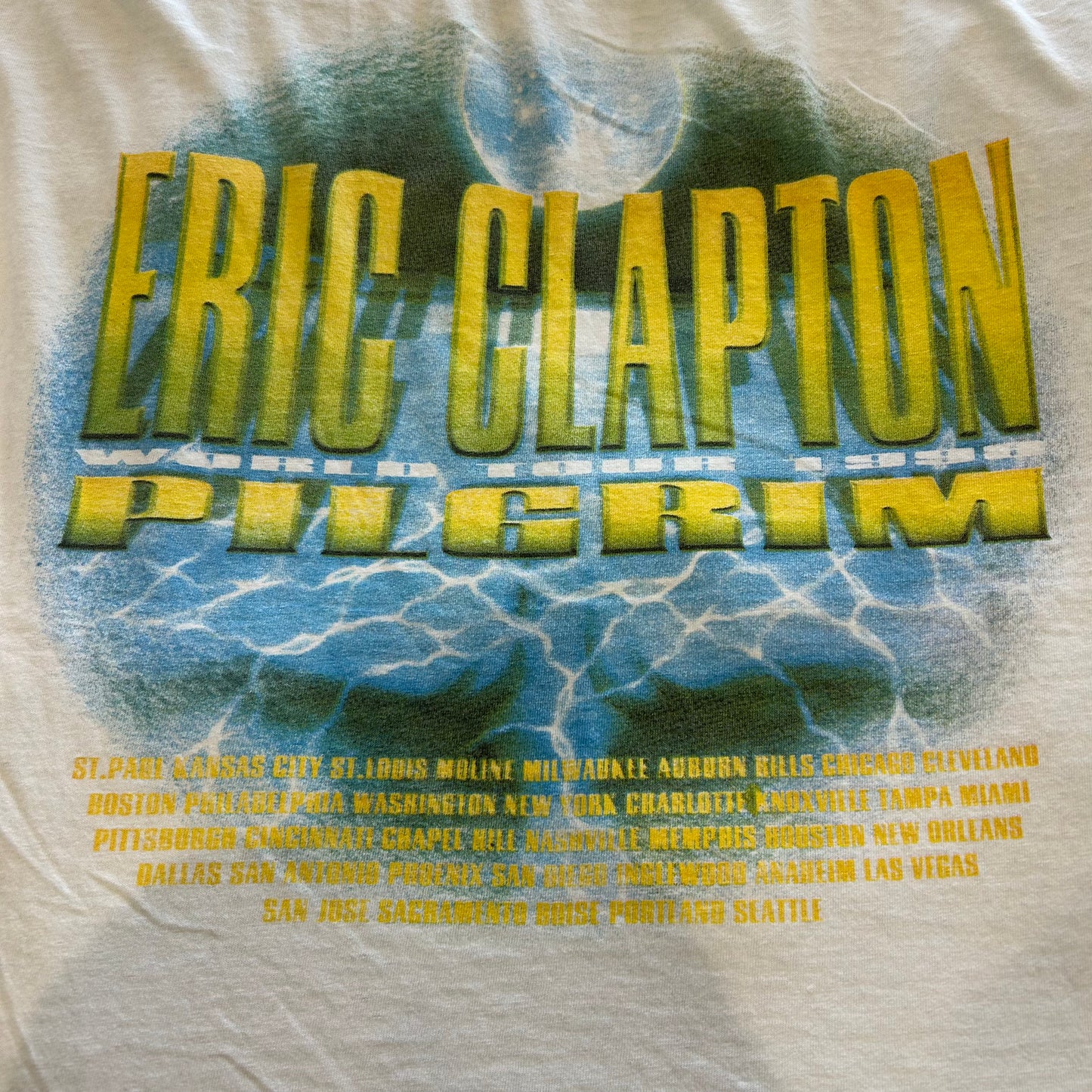 90's ERIC CLAPTON エリッククラプトン”PILGRIM"ワールドツアーTシャツ 白(XL)/A7019T-SO