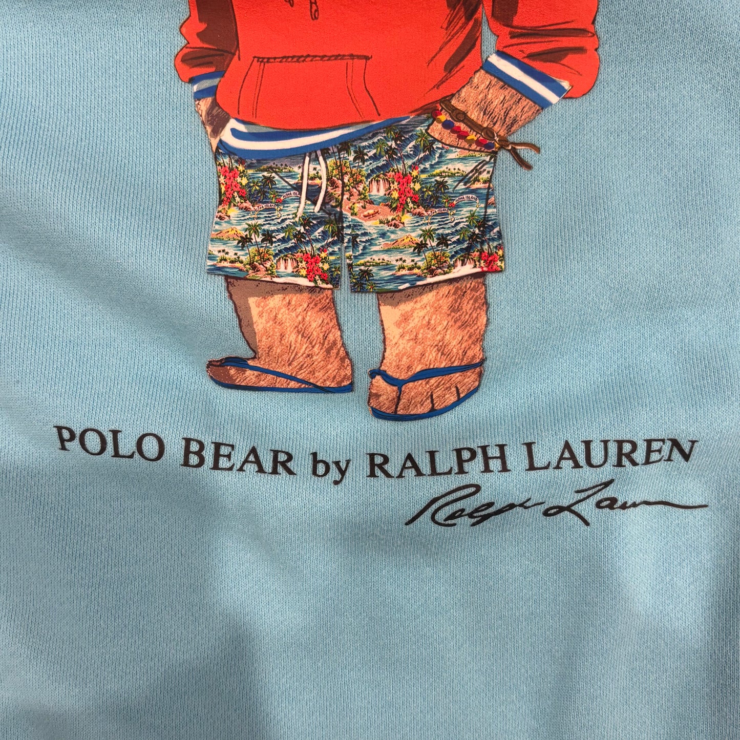 00's Ralph Lauren ラルフローレン ポロベアスウェット 水色 (XL)/B2872S-SO