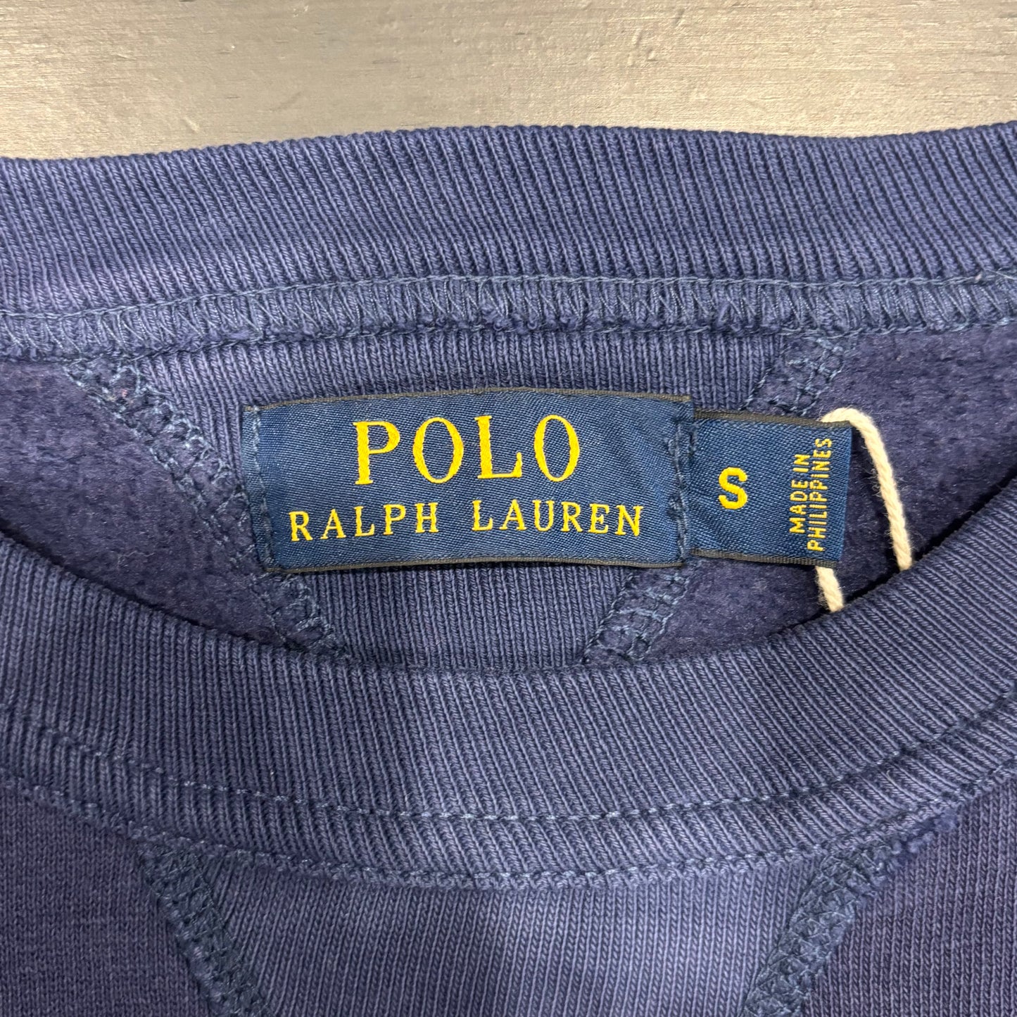00's Ralph Lauren ラルフローレン "POLOワッペン" 両Vスウェット 紺 (S)B0401S-SO