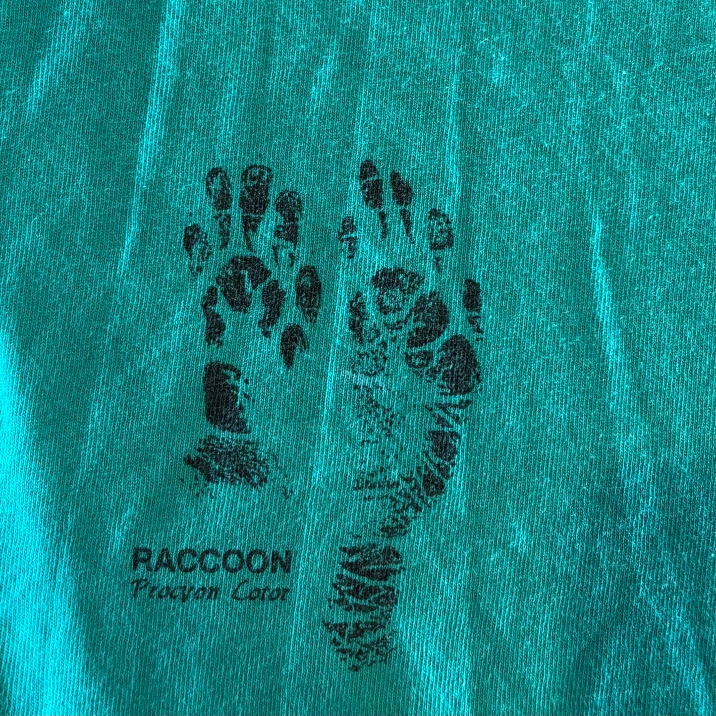 90's JERZEES Animal 足跡T-shirt 緑 (XL)/A3842T-SO