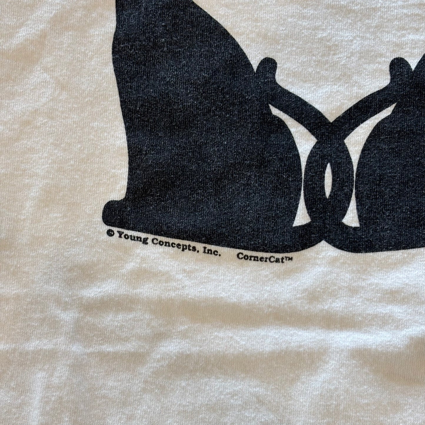 90's CornerCat 猫アートTシャツ 白(L)/A4132T-SO