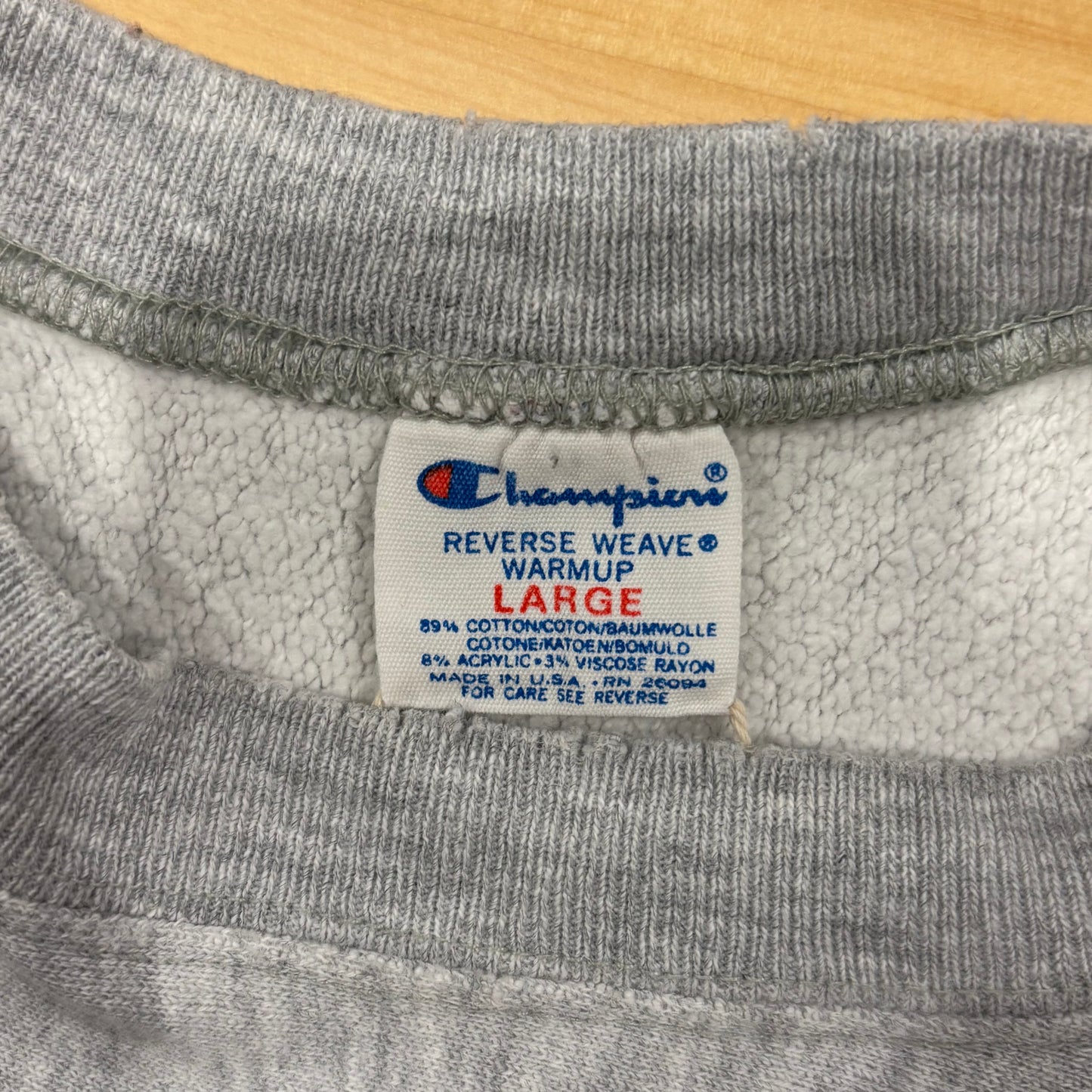 80's Champion "Rhode Island" リバースウィーブ カレッジスウェット 白 (L)/A2530S-SO