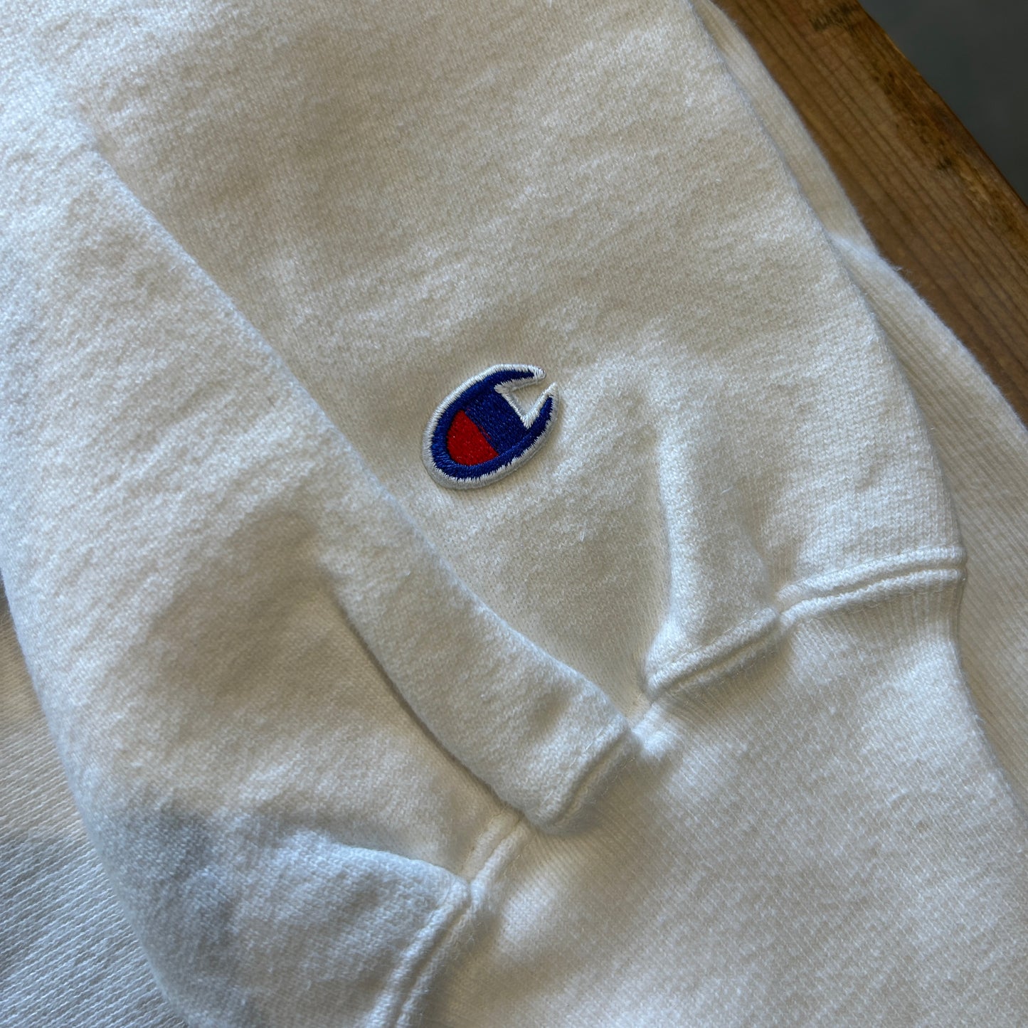 90's Champion Reverse Weave リバースウィーブ PITT 刺繍カレッジスウェット 白(L)/)A1053R-SO