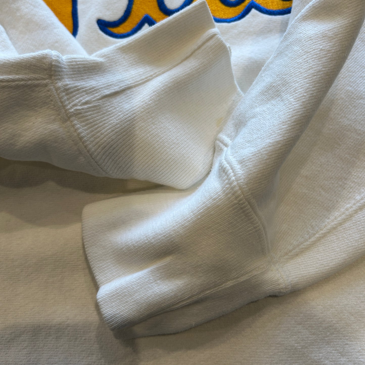 90's Champion Reverse Weave リバースウィーブ PITT 刺繍カレッジスウェット 白(L)/)A1053R-SO