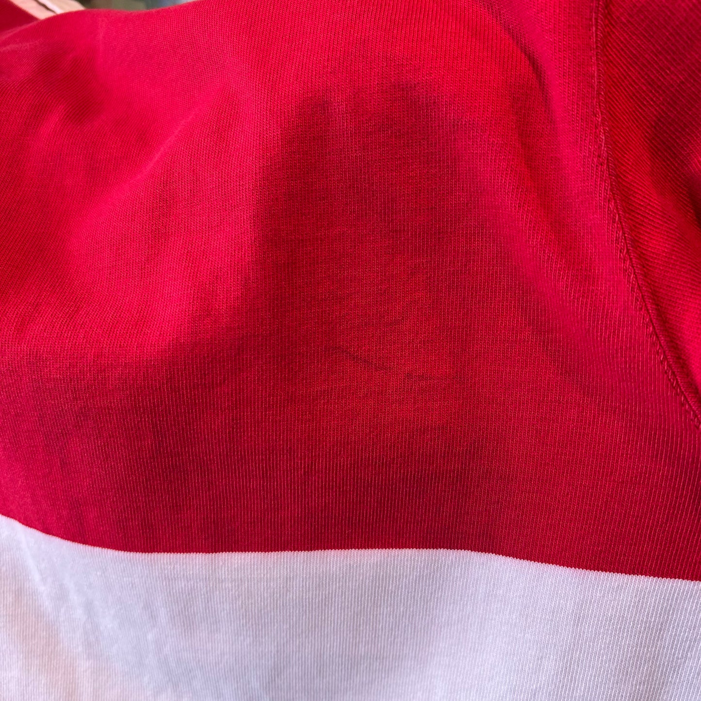90's Polo Ralph Lauren ラルフローレン"Polo Stadium 1992"OG ラガーシャツ 赤白紺(XL)/B2385T-SO