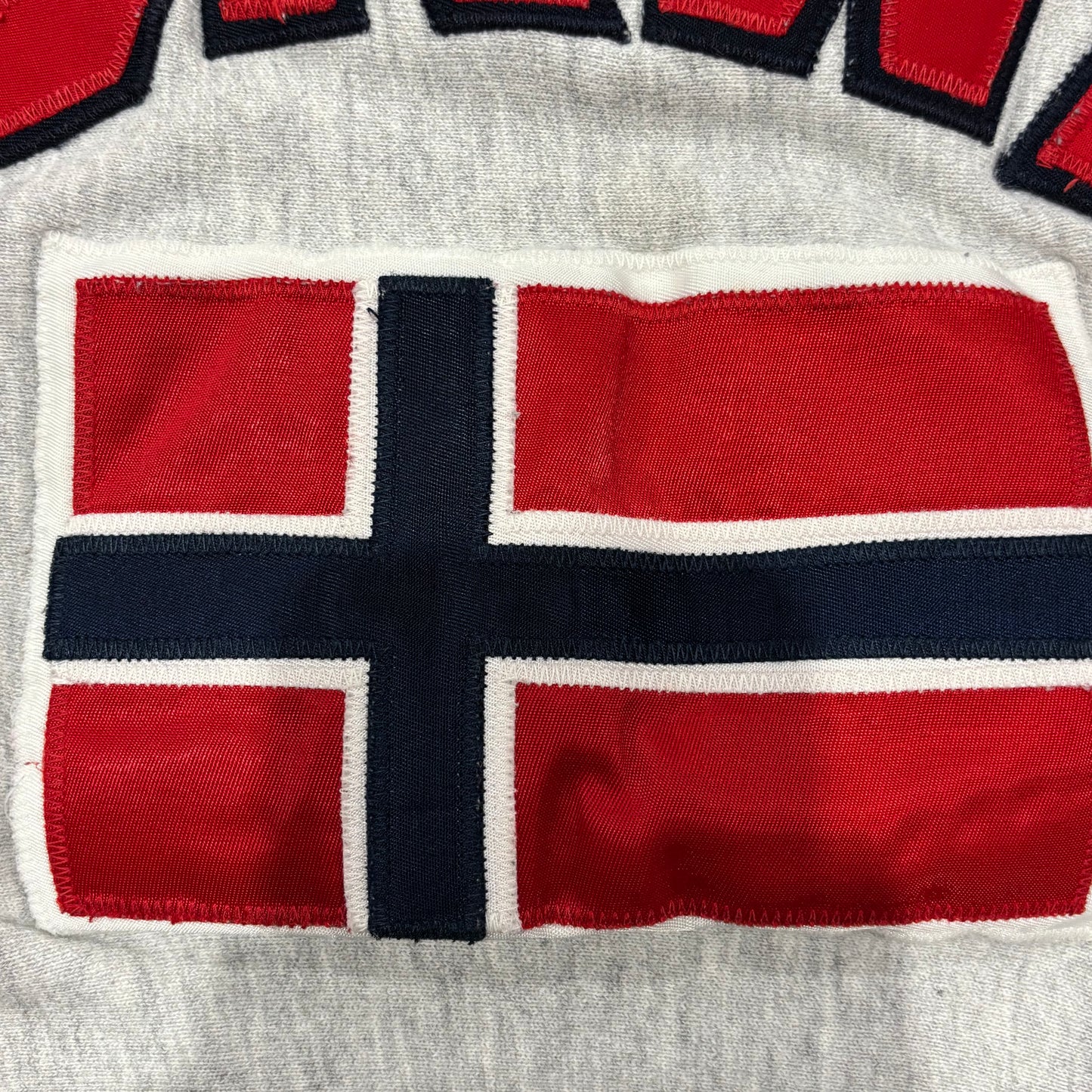 80's Champion "NORWAY" ワッペン リバースウィーブ スウェット 白 (XL)A2534S-SO