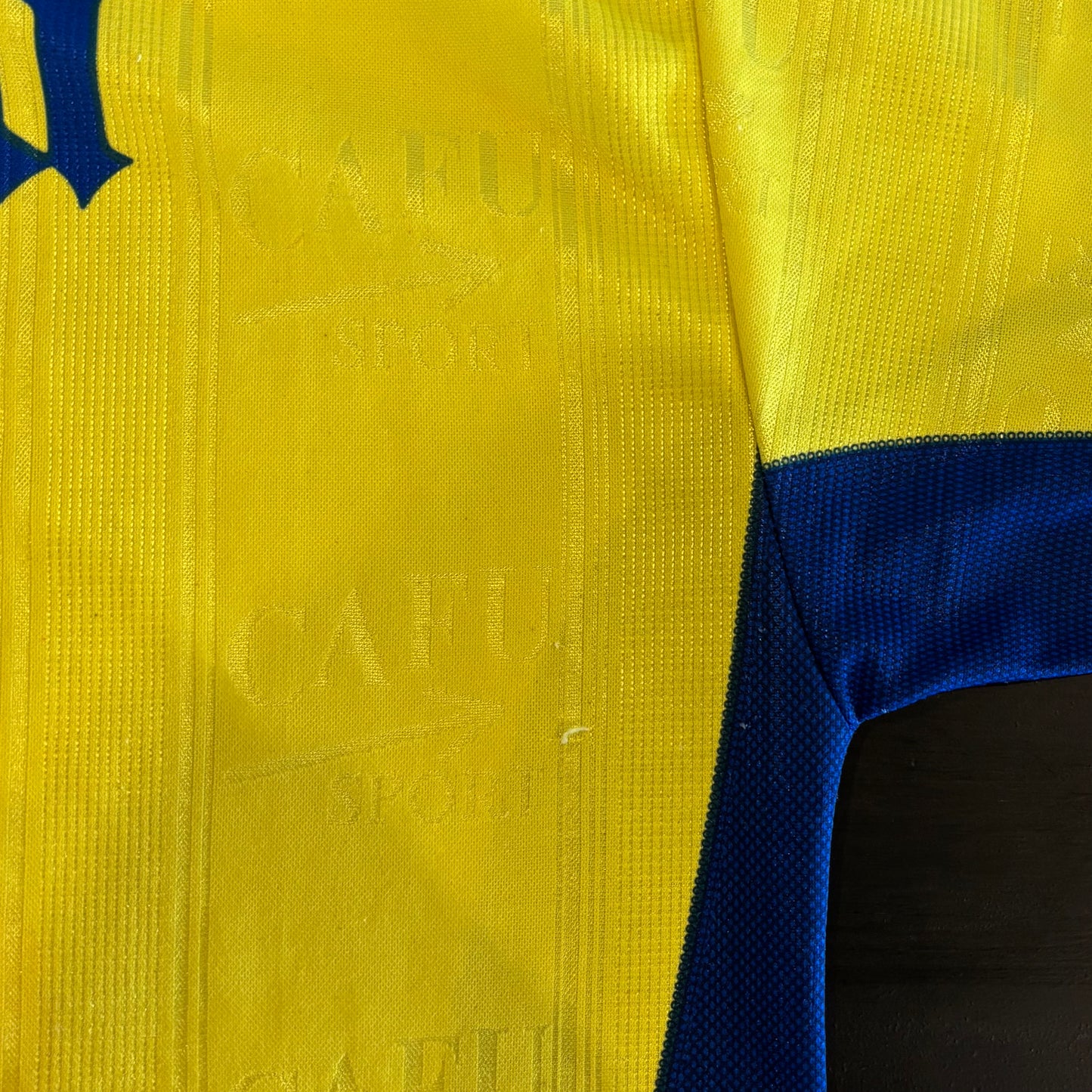 90's Club America Soccer Jersey Uniform Coca-Cola 黄青 (サイズ不明)/A0198T-SO