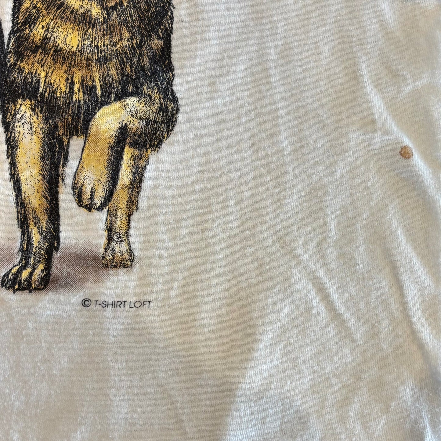 90's ONEITA Dog Art print T-shirt 白 (XL)/B1863T-SO