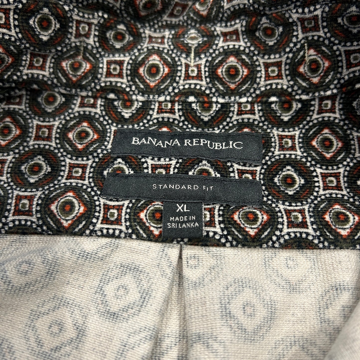 00's BANANA REPUBLIC STANDARD FIT corduroy shirt バナナリパブリック プリント コーデュロイ シャツ (XL)/A7933SH-SO
