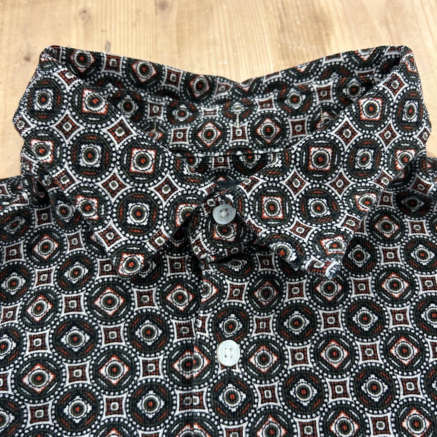 00's BANANA REPUBLIC STANDARD FIT corduroy shirt バナナリパブリック プリント コーデュロイ シャツ (XL)/A7933SH-SO