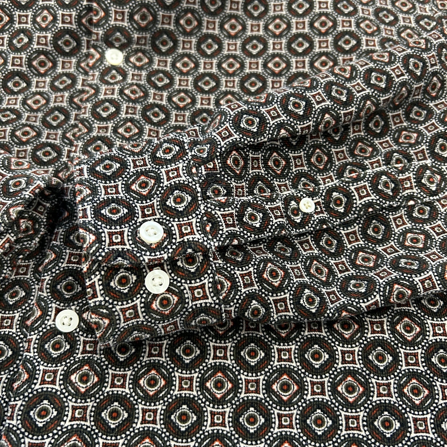00's BANANA REPUBLIC STANDARD FIT corduroy shirt バナナリパブリック プリント コーデュロイ シャツ (XL)/A7933SH-SO